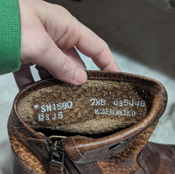 Sonora Leather Two Tone Brown Heeled Boots Size 7.5 50% off sale❤️ - Picture 5 of 9